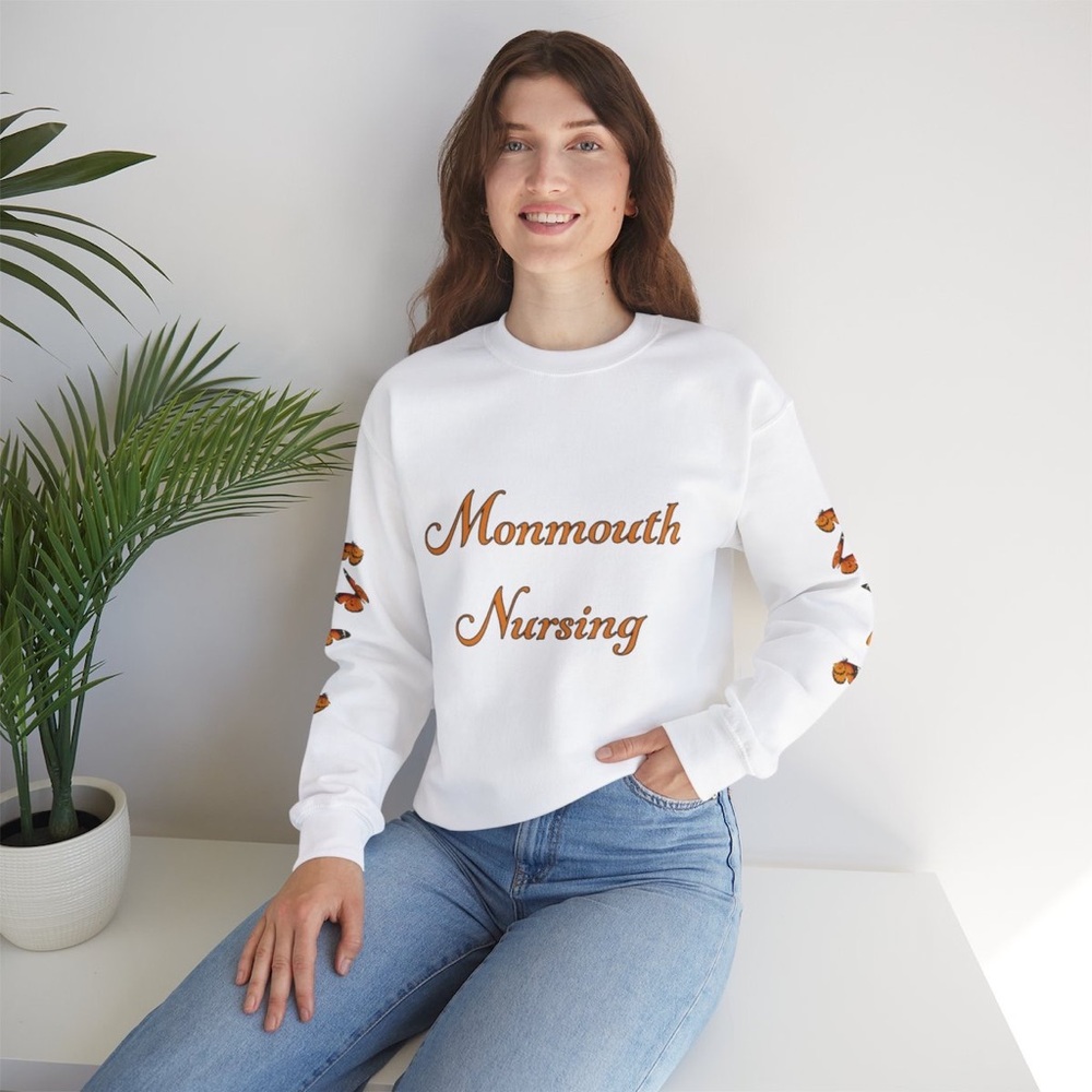 Monmouth Nursing butterfly crewneck! 🦋🩺